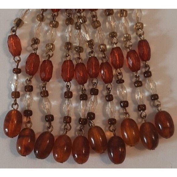 Amber Brown and Clear Colored Beaded Tassel 5.5 Inches Crafts - Picture 8 of 8